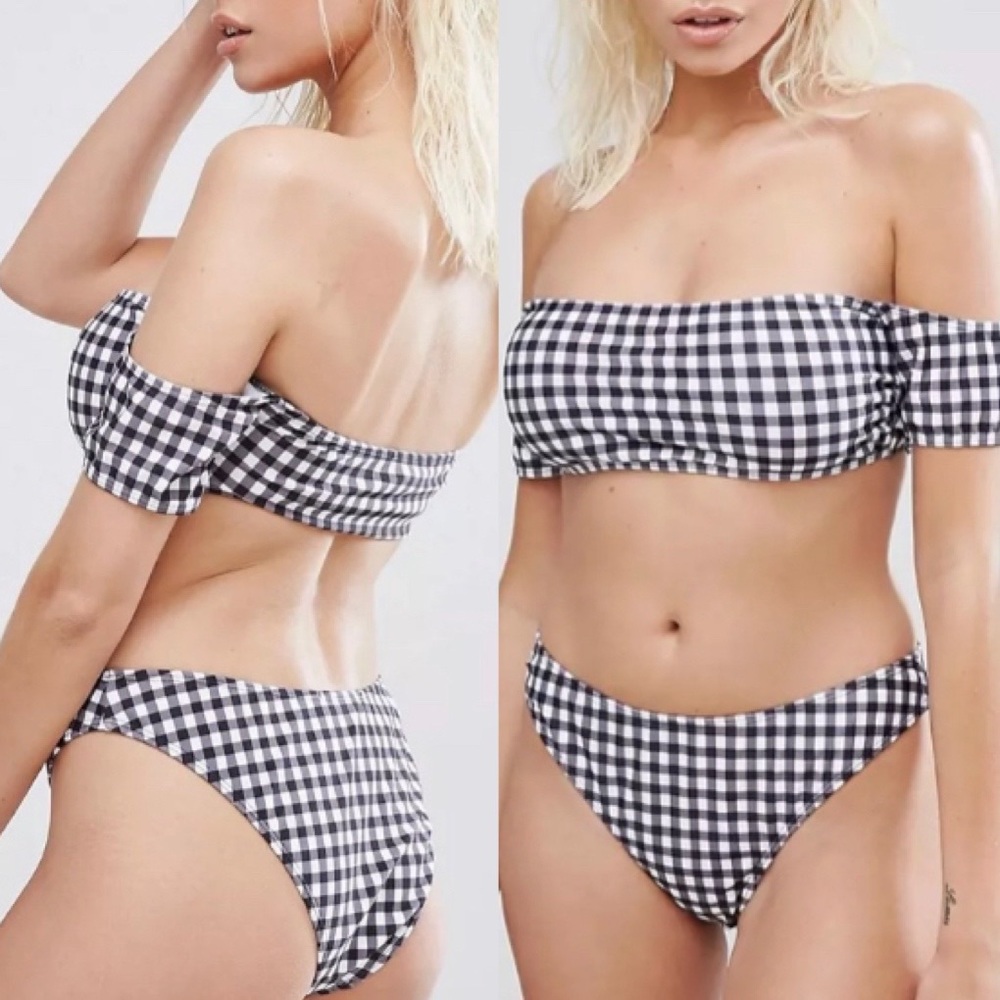 Missguided Gingham Bardot Bikini - image 1
